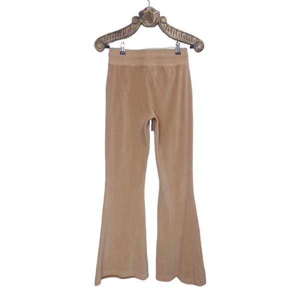 American Eagle Aerie Velour Flare Sweat Pants High Waist Tan Small Long - Picture 2 of 8